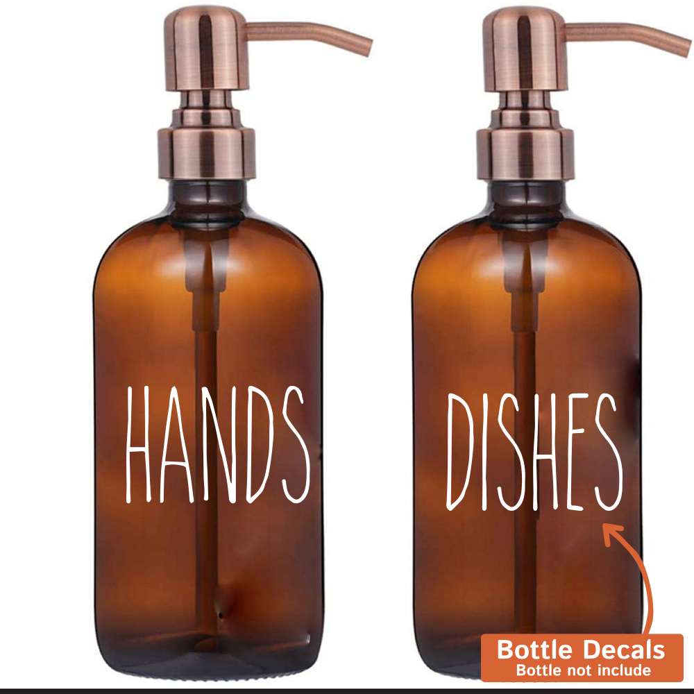 Kitchen Appliances Cabinet - 4pcs Waterproof Hands Dishes Bottle Labels