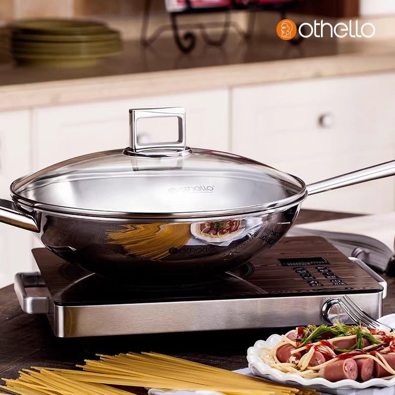 Induction Cooker - 18/10 Stainless steel wok glass cover