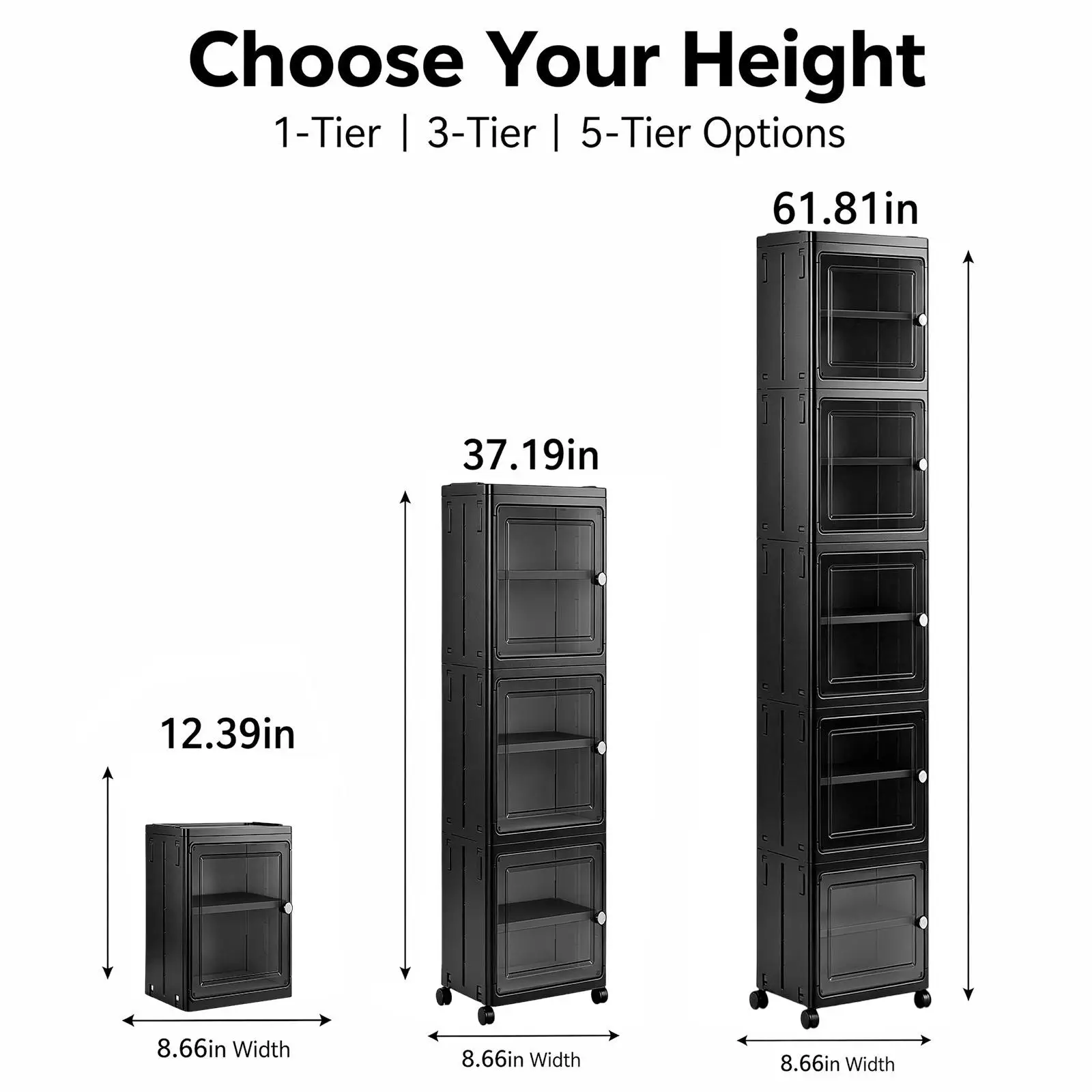 5-Tier Black Slim Narrow Rolli - Kitchen Appliances Cabinet recension och pris